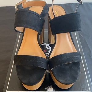 Black Suede Platform Sandal